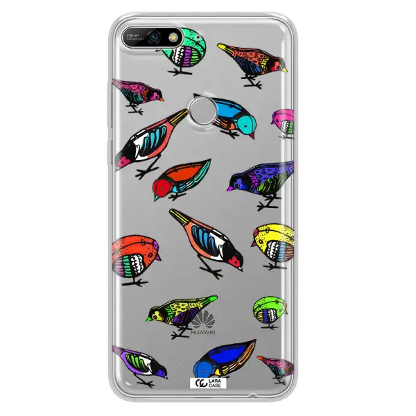Colorful Birds Drawing Huawei Y7 2018 Clear TPU Case