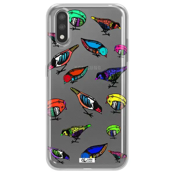 Colorful Birds Drawing Samsung A01 Clear TPU Case