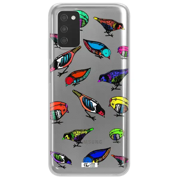 Colorful Birds Drawing Samsung A03S Clear TPU Case