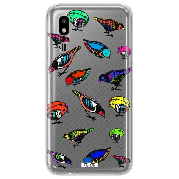 Colorful Birds Drawing Samsung A2 Core Clear TPU Case