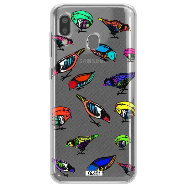Colorful Birds Drawing Samsung A20 Clear TPU Case