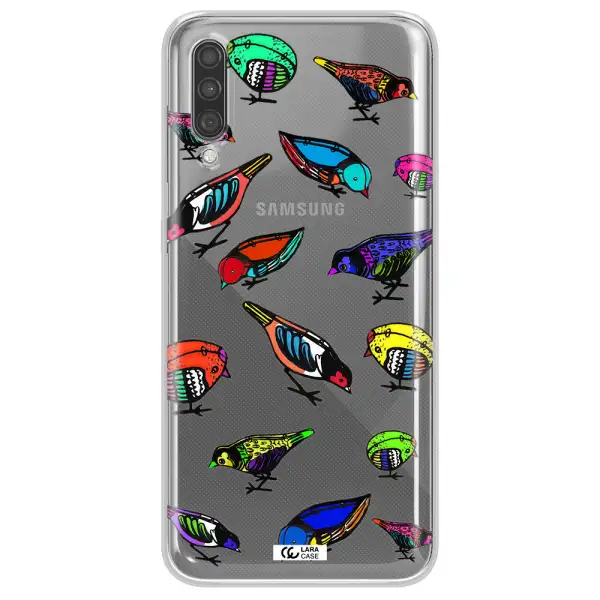 Colorful Birds Drawing Samsung A30S Clear TPU Case