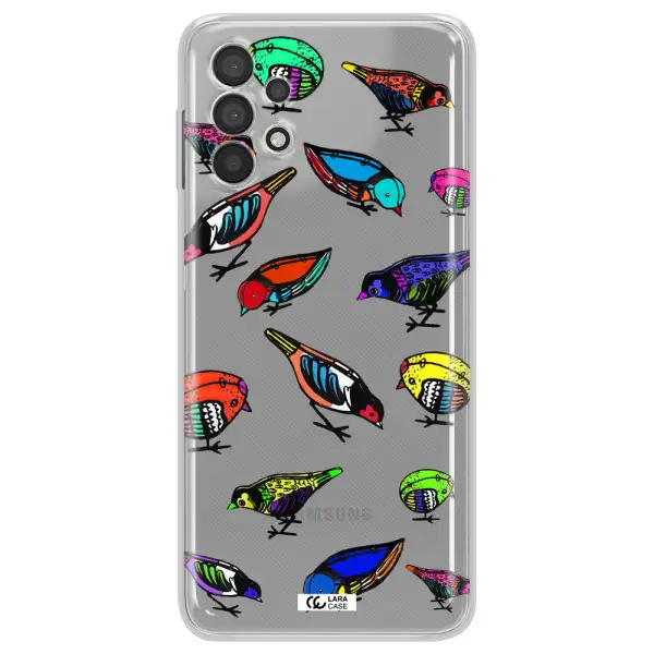 Colorful Birds Drawing Samsung A32 4G Clear Tpu Case
