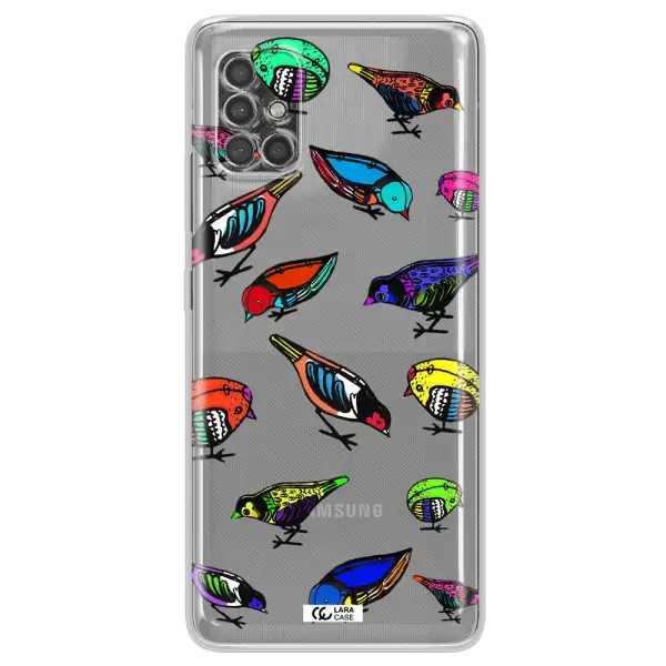 Colorful Birds Drawing Samsung A40S Clear Tpu Case