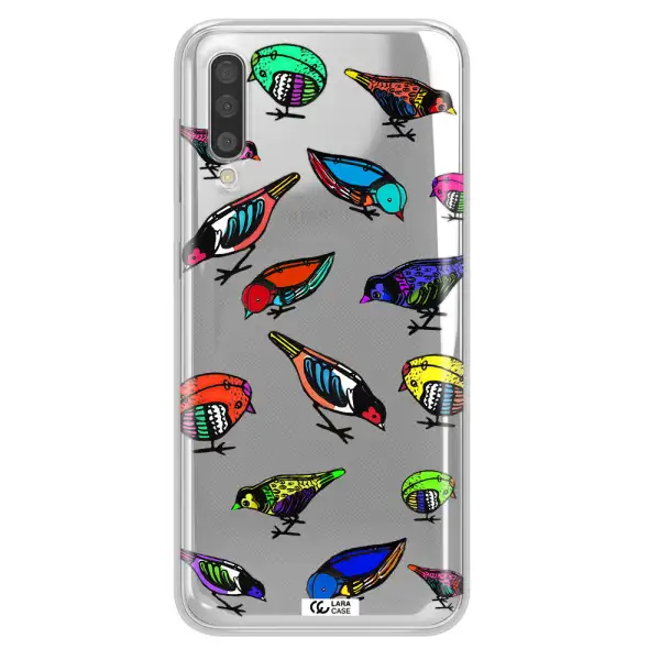 Colorful Birds Drawing Samsung A50 Clear TPU Case