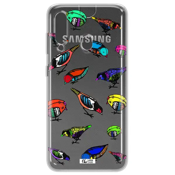 Colorful Birds Drawing Samsung A60 Clear TPU Case
