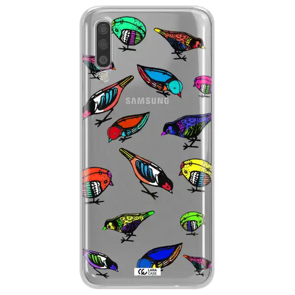Colorful Birds Drawing Samsung A70S Clear Tpu Case