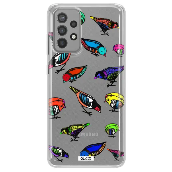 Colorful Birds Drawing Samsung A72 Clear TPU Case