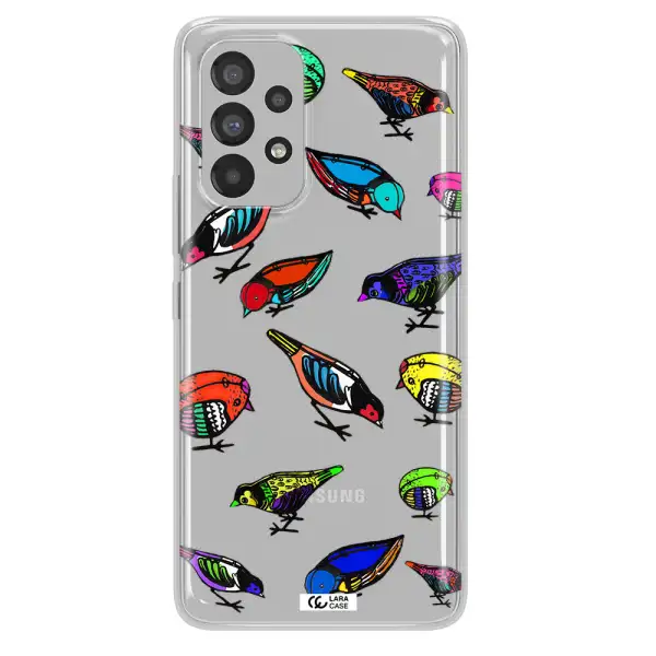 Colorful Birds Drawing Samsung A73 Clear TPU Case