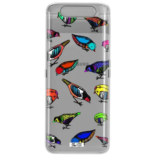 Colorful Birds Drawing Samsung A80 Clear TPU Case