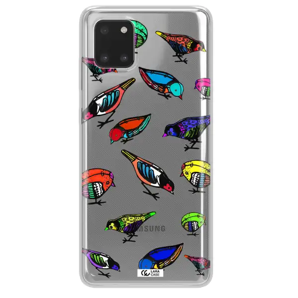 Colorful Birds Drawing Samsung A81 Clear TPU Case
