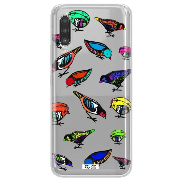 Colorful Birds Drawing Samsung A90 Clear TPU Case