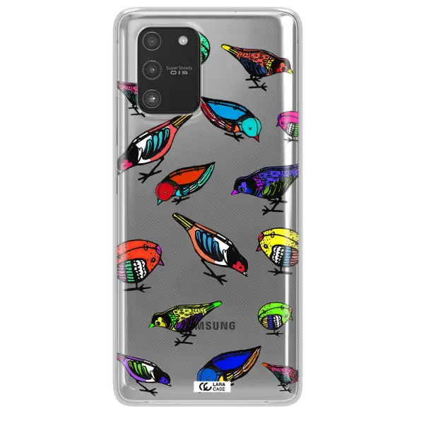 Colorful Birds Drawing Samsung A91 Clear TPU Case