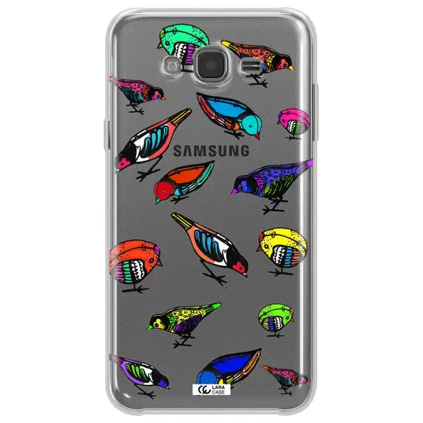 Colorful Birds Drawing Samsung J7 Core Clear TPU Case