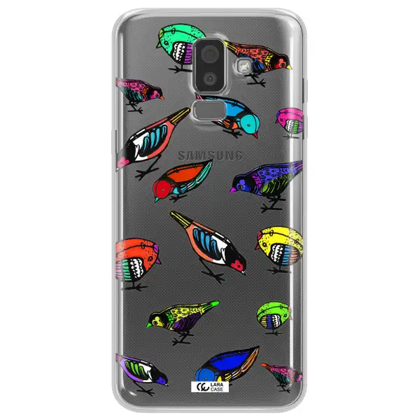 Colorful Birds Drawing Samsung J8 Clear TPU Case