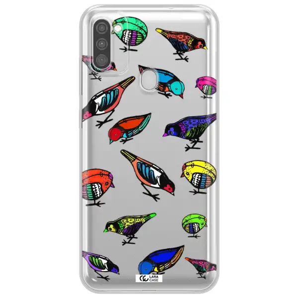 Colorful Birds Drawing Samsung M11 Clear TPU Case