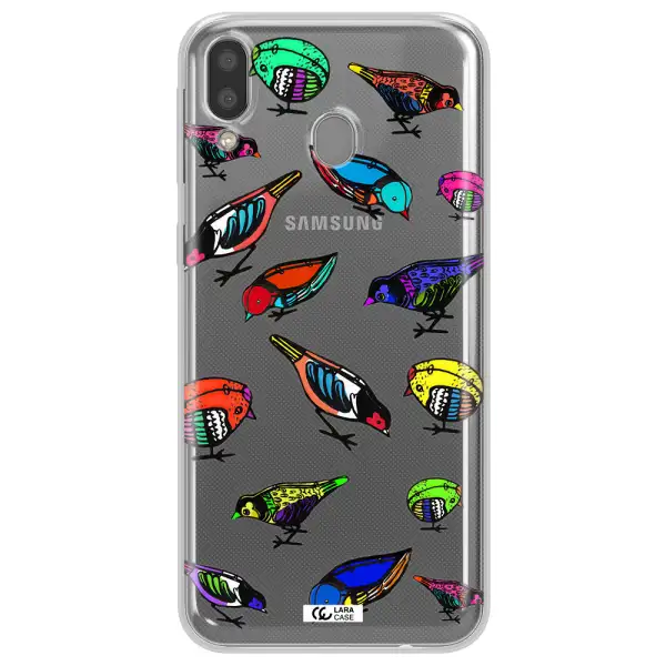 Colorful Birds Drawing Samsung M20 Clear TPU Case