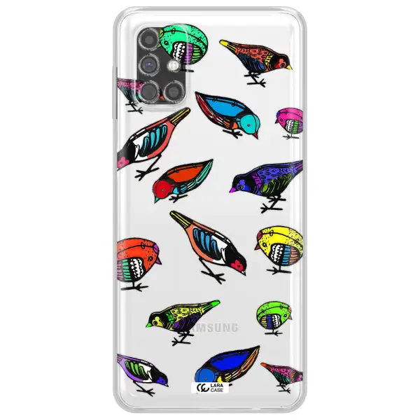 Colorful Birds Drawing Samsung M31S Clear TPU Case