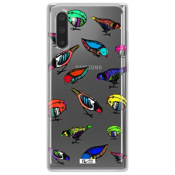Colorful Birds Drawing Samsung Note 10 Clear TPU Case
