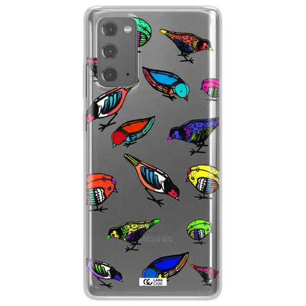 Colorful Birds Drawing Samsung Note 20 Clear TPU Case
