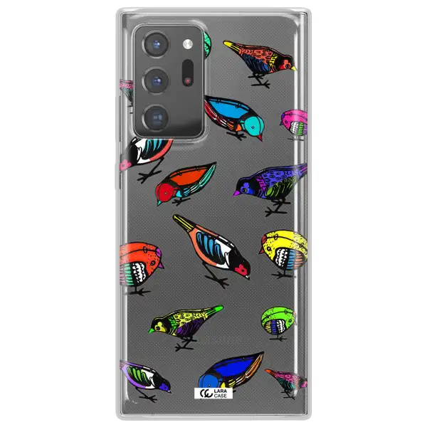 Colorful Birds Drawing Samsung Note 20 Ultra Clear TPU Case