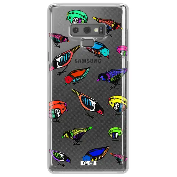 Colorful Birds Drawing Samsung Note 9 Clear TPU Case