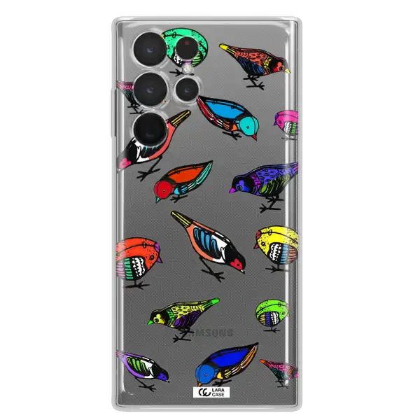 Colorful Birds Drawing Samsung S 22 Ultra Clear TPU Case