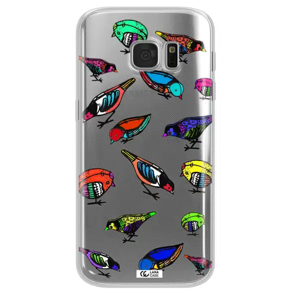 Colorful Birds Drawing Samsung S 7 Clear TPU Case