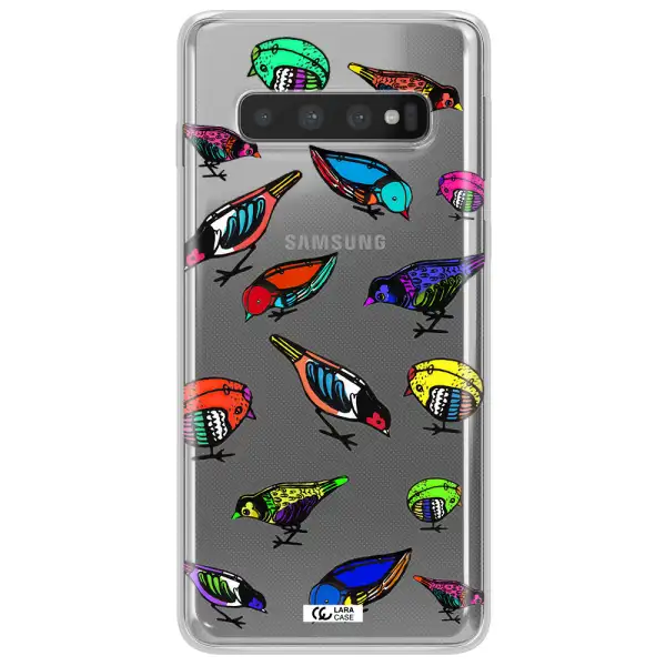 Colorful Birds Drawing Samsung S10 Clear TPU Case