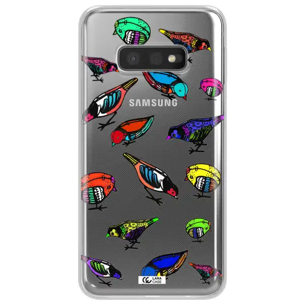 Colorful Birds Drawing Samsung S10e Clear TPU Case