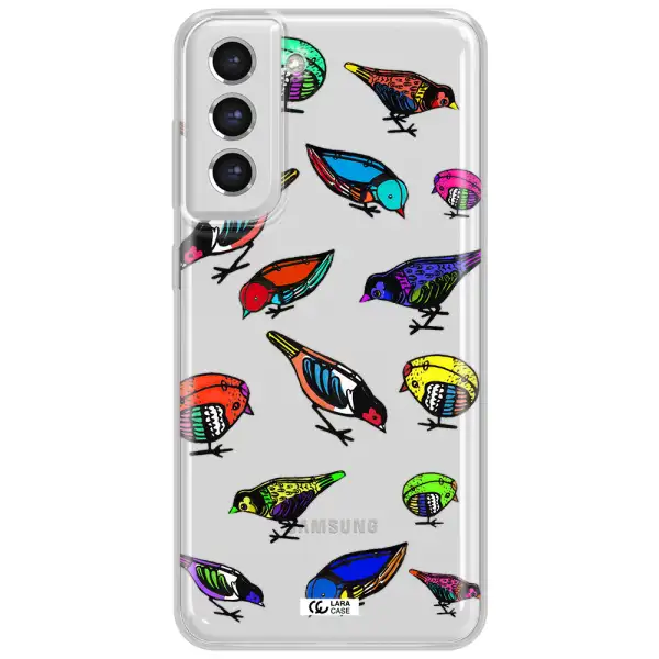 Colorful Birds Drawing Samsung S21 Fe Clear Tpu Case