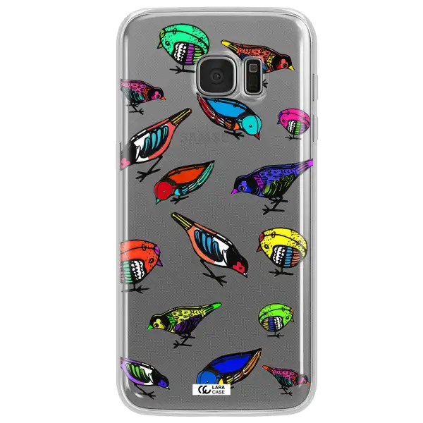 Colorful Birds Drawing Samsung S7 Edge Clear TPU Case