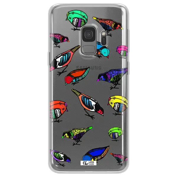 Colorful Birds Drawing Samsung S9 Clear TPU Case