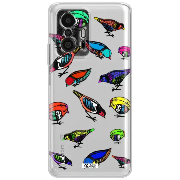 Colorful Birds Drawing Xiaomi 11T Pro Clear Tpu Case