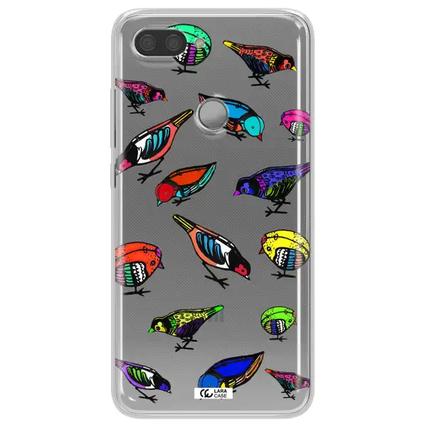 Colorful Birds Drawing Xiaomi Mi 8 Lite Clear TPU Case