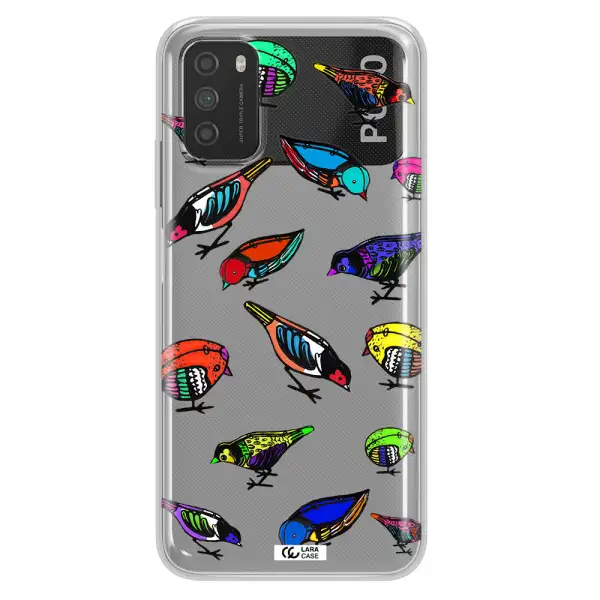 Colorful Birds Drawing Xiaomi Poco M3 Clear TPU Case