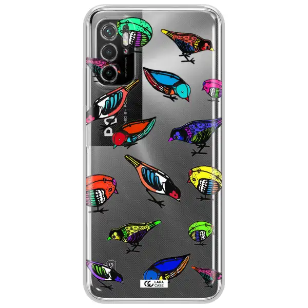 Colorful Birds Drawing Xiaomi Poco M3 Pro Clear Tpu Case