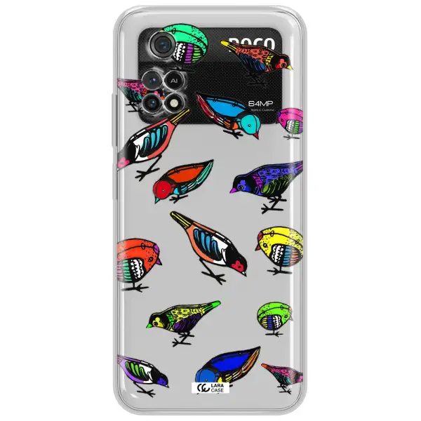 Colorful Birds Drawing Xiaomi Poco M4 Pro 4G Clear Tpu Case