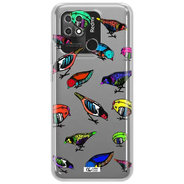 Colorful Birds Drawing Xiaomi Redmi 10C Clear TPU Case