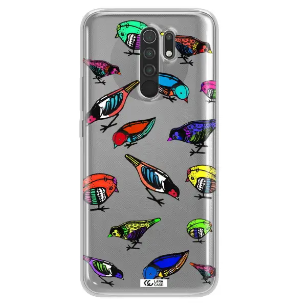 Colorful Birds Drawing Xiaomi Redmi 9 Clear TPU Case