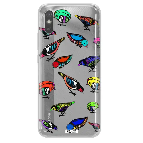 Colorful Birds Drawing Xiaomi Redmi 9A Clear TPU Case