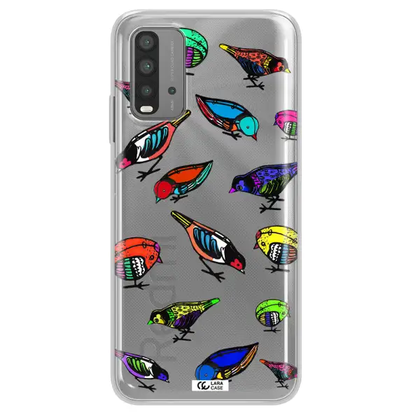 Colorful Birds Drawing Xiaomi Redmi 9T Clear TPU Case