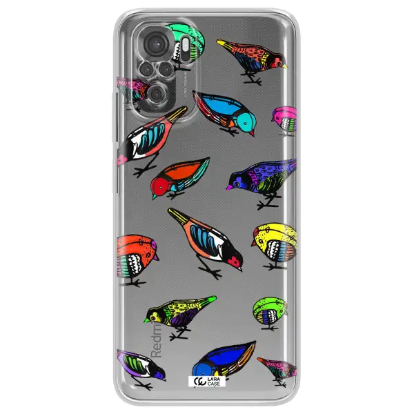 Colorful Birds Drawing Xiaomi Redmi Note 10S Clear Tpu Case