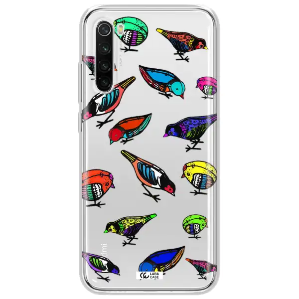 Colorful Birds Drawing Xiaomi Redmi Note 8T Clear Tpu Case