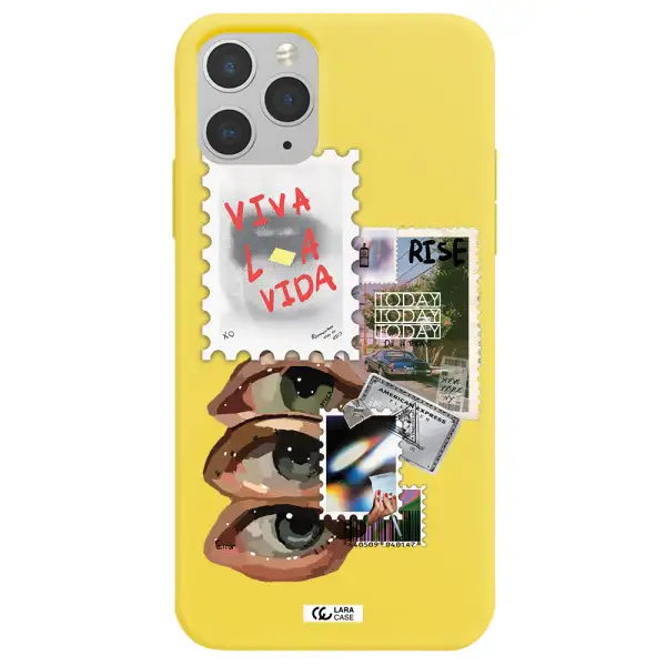 Stamp Apple iPhone 11 pro max Silicone canary yellow Case