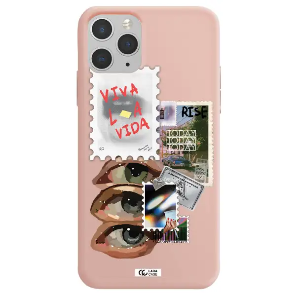 Stamp Apple iPhone 11 pro max Silicone pastel pink Case