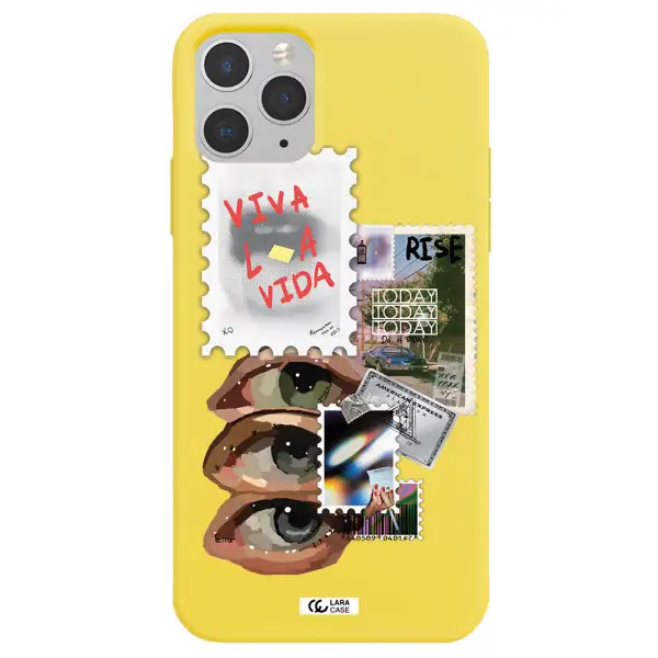 Stamp Apple iPhone 11 pro Silicone canary yellow Case