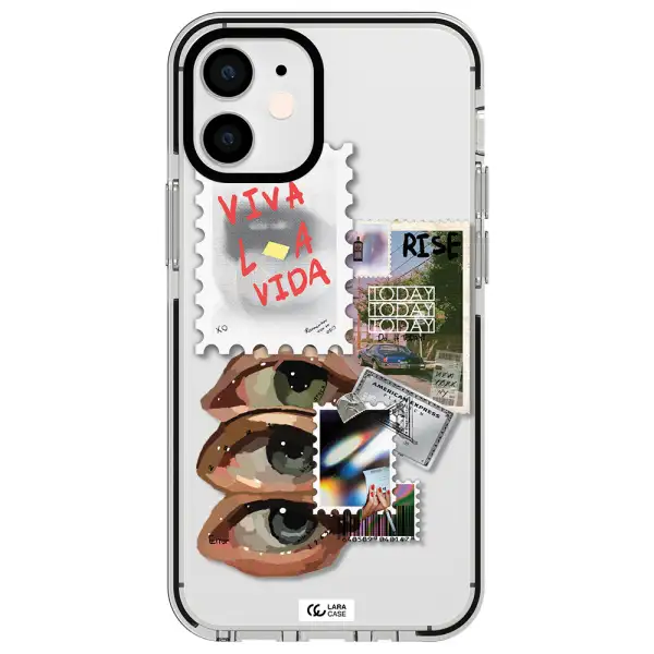 Stamp Apple iPhone 12 mini impact black border Case