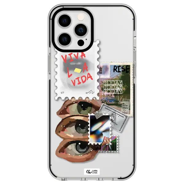 Stamp Apple iPhone 12 pro max impact black border Case