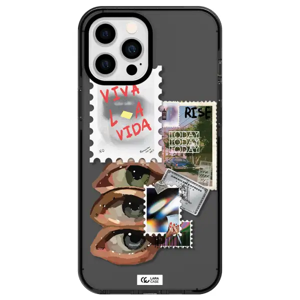 Stamp Apple iPhone 12 pro max impact Smoke Black Case